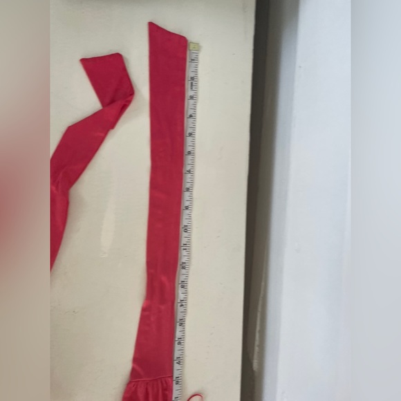 3/25 Hot Coral Pink MXM Tie Neck Halter Top - Picture 8 of 11